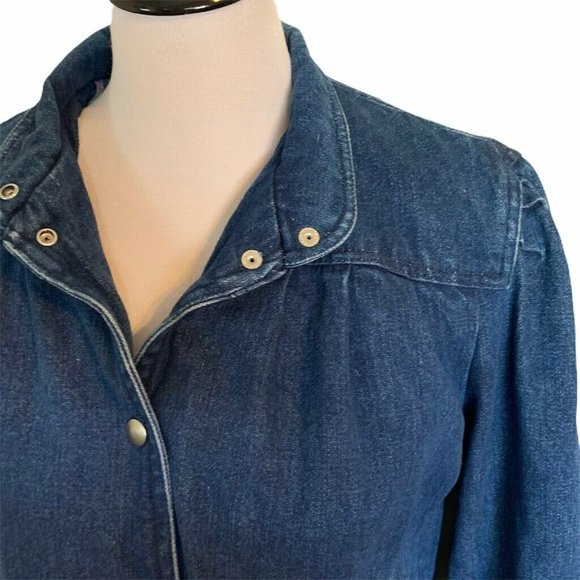 Vintage Womens Denim Jacket Blue Flannel Lined Large - Picture 2 of 10